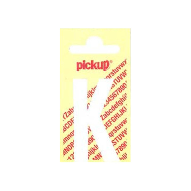 Lettre K adhésive blanche 4 x 6 cm