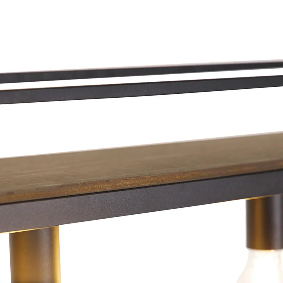 Qazqa hanglamp cage rack bruin e27