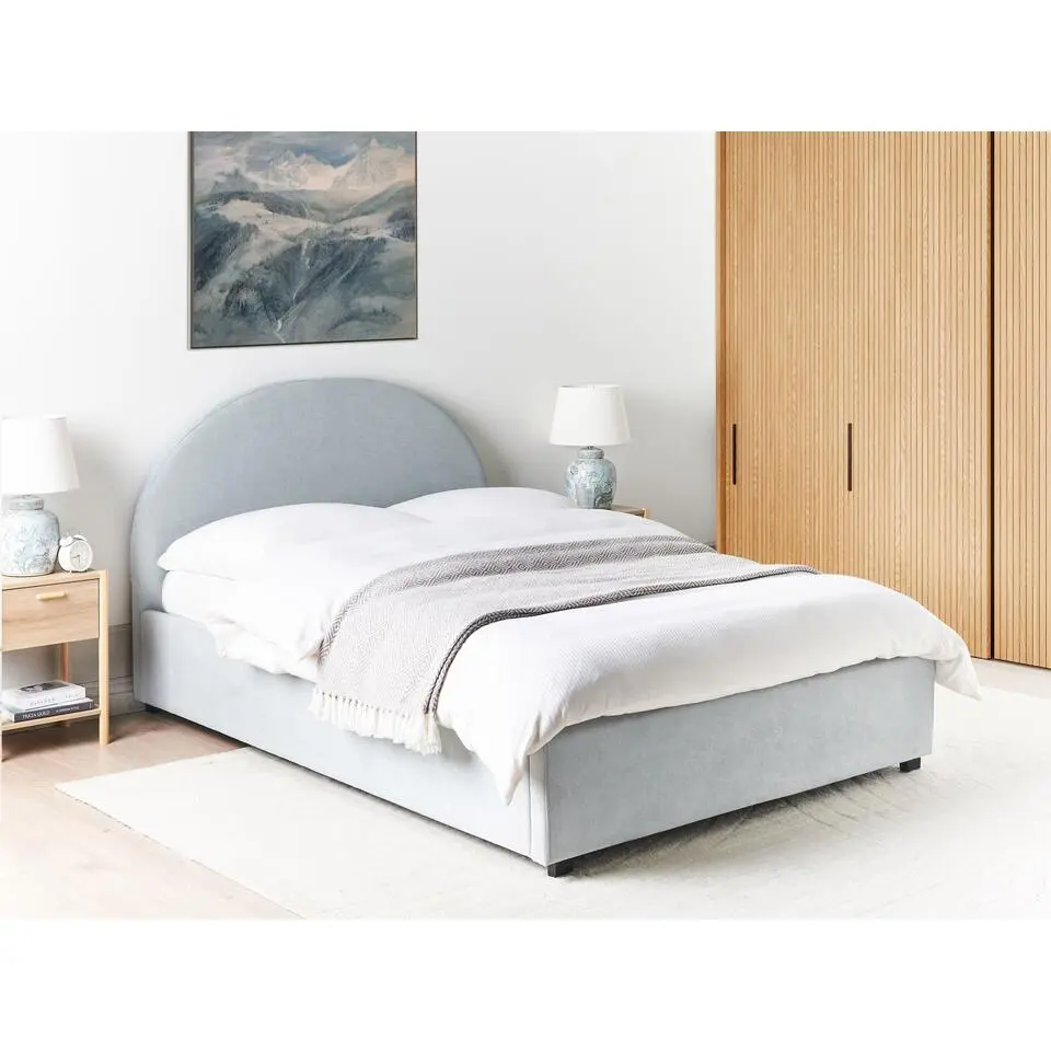 VAUCLUSE - Bed met opbergruimte - Lichtblauw - 140 x 200 cm - Stof