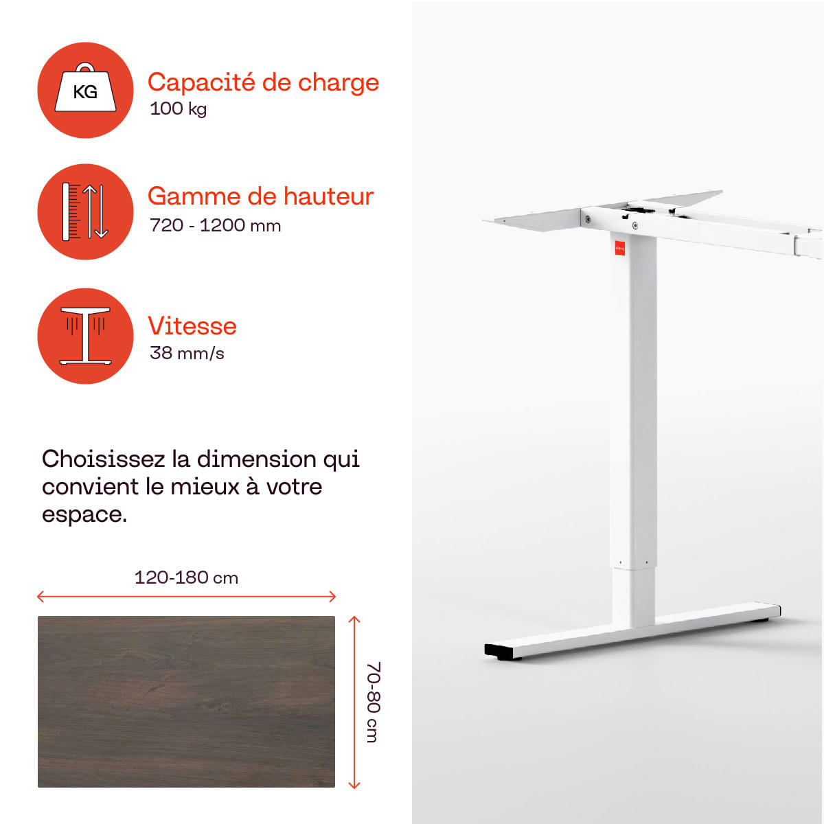 ELEVA PREMIUM - Bureau assis-debout électrique 4 mémoires effet bois 72x118