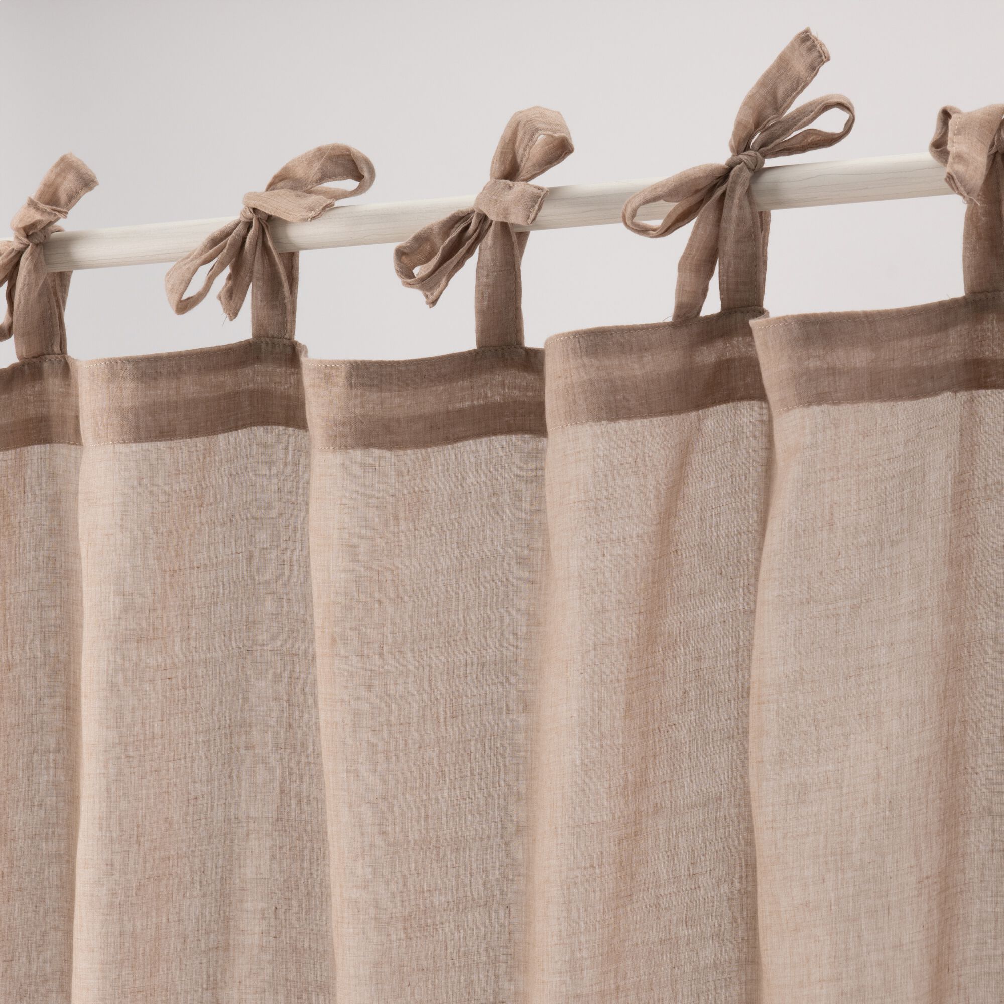 ALBY - Voilage à nouettes en polyester et coton 130x250cm - beige alpilles