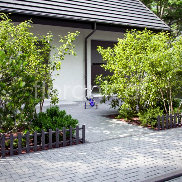 Gartenzaun, Steckzaun zum Abgrenzen 1 STK 104cm Höhe 30cm Anthrazit
