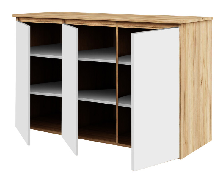 Komoda Megan 120 K1 Dąb Craft Złoty / Biały 120X45X75 Cm