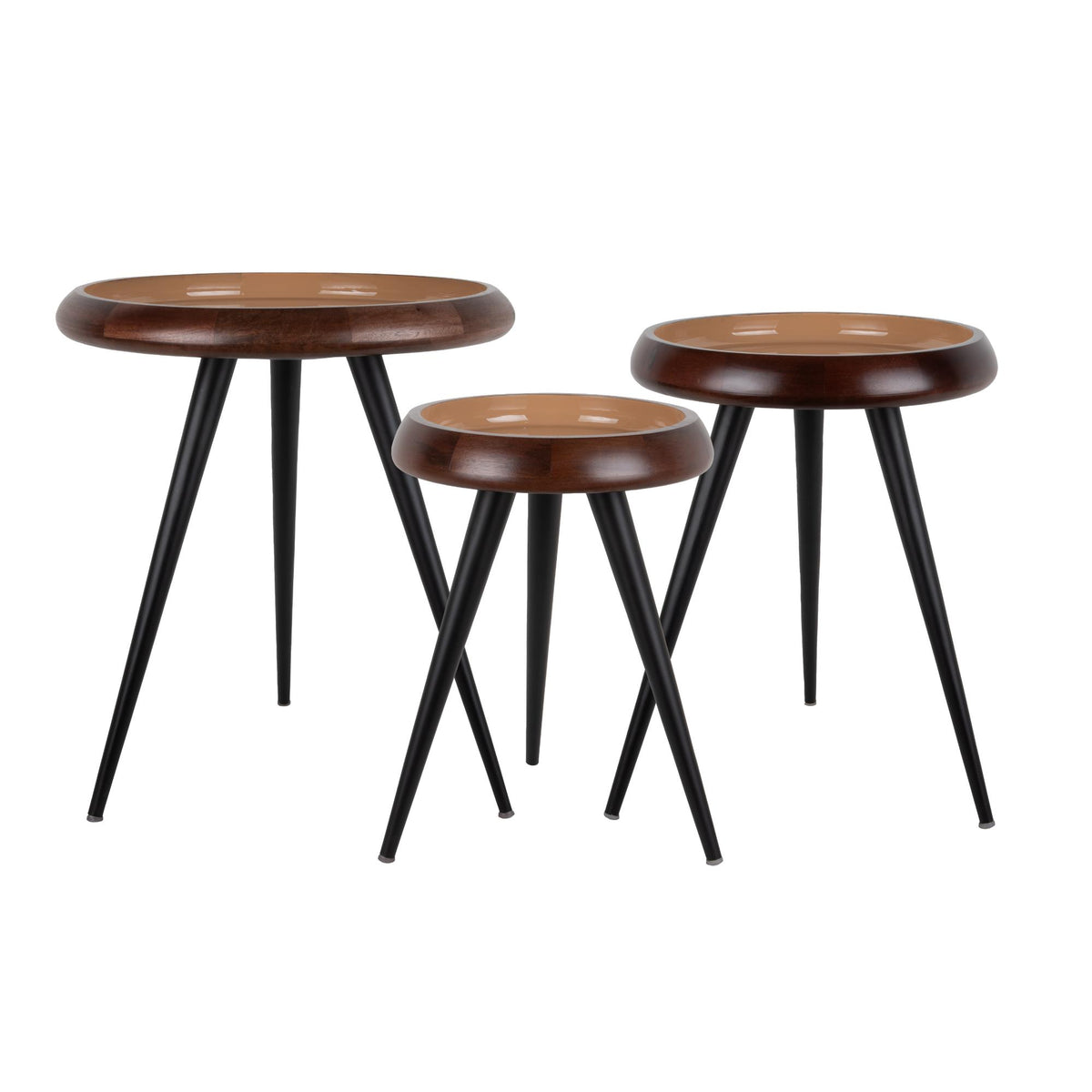 Leitmotiv bijzettafel Tripod - bruin - Ø33cm
