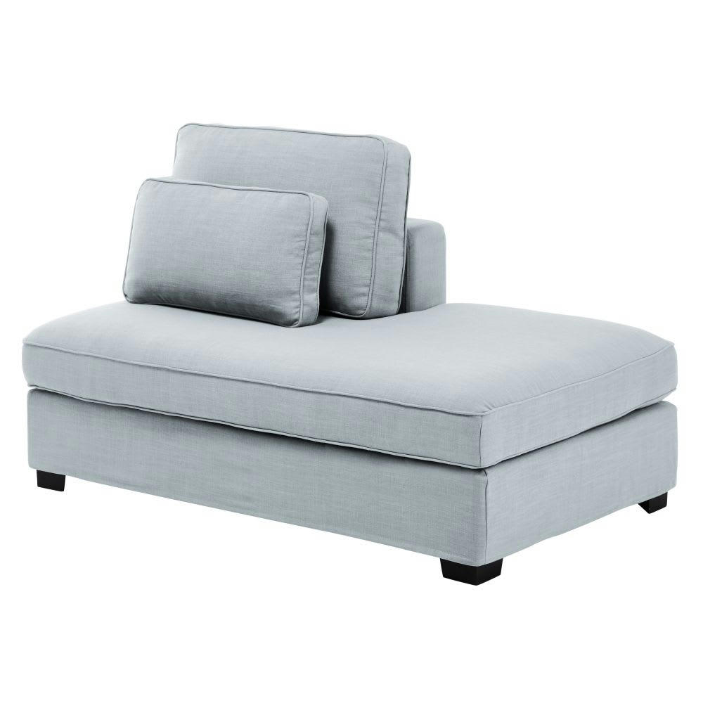 Milano - Méridienne droite pour canapé modulable bleu glacier