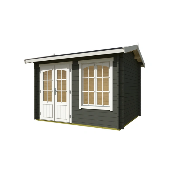 Gartenhaus »Alex«, BxHxT: 340 x 245,1 x 308,3 cm, (Außenmaß inkl. Dachüberstand), grüngrau