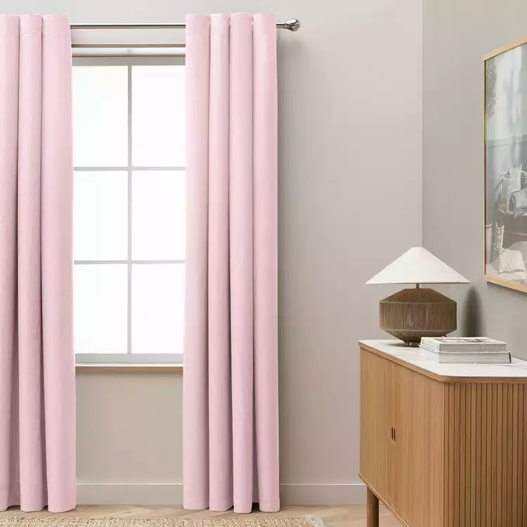 Habitat Blackout Eyelet Curtains - Pink - 117x137cm