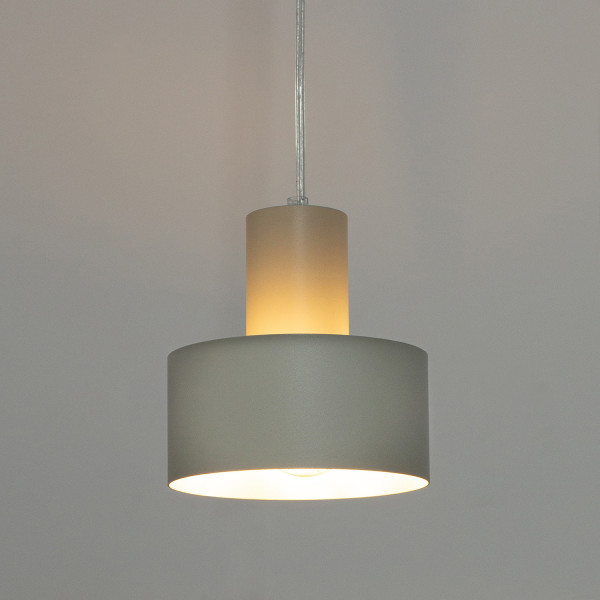 Lampa wisząca jasno-szara RIF 1xE27x15W wym: 90x15x15 cm Sigma Lighting