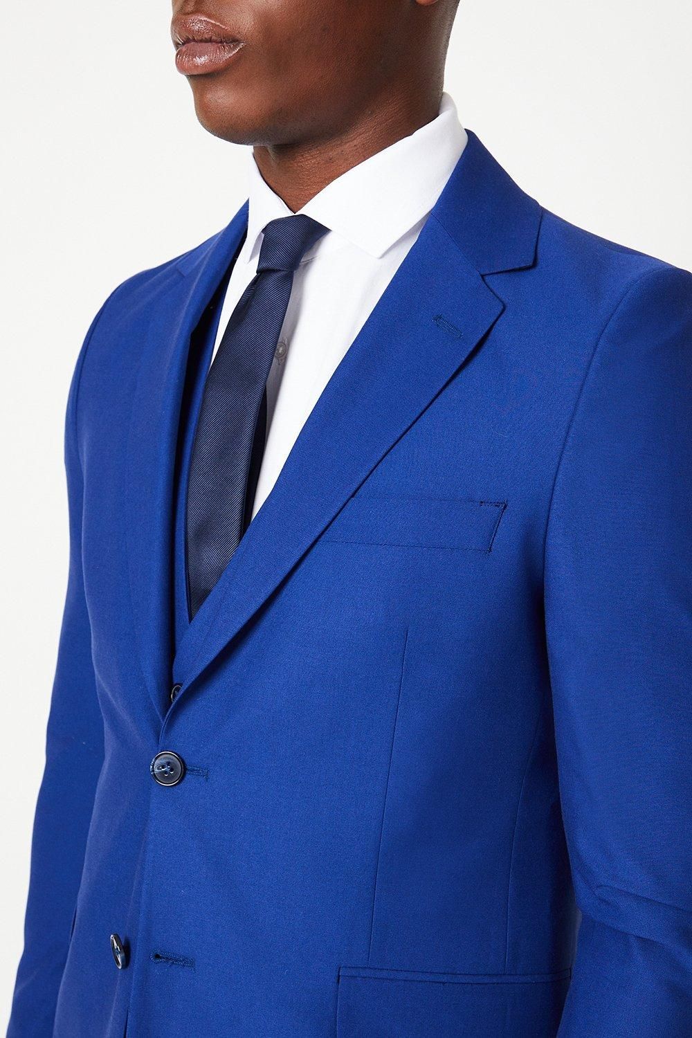 Burton Bright Blue Slim Fit Suit Jacket