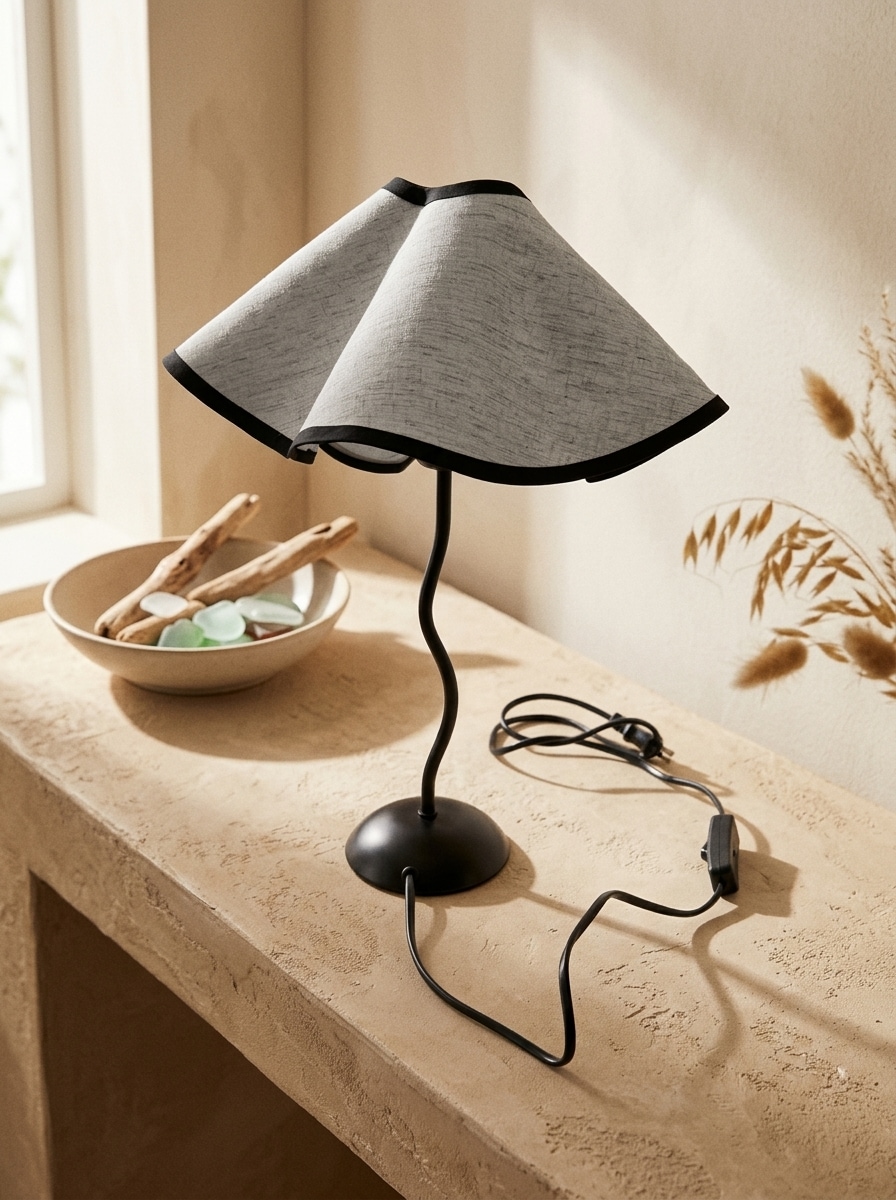 Lampka nocna LED z falowanym abażurem