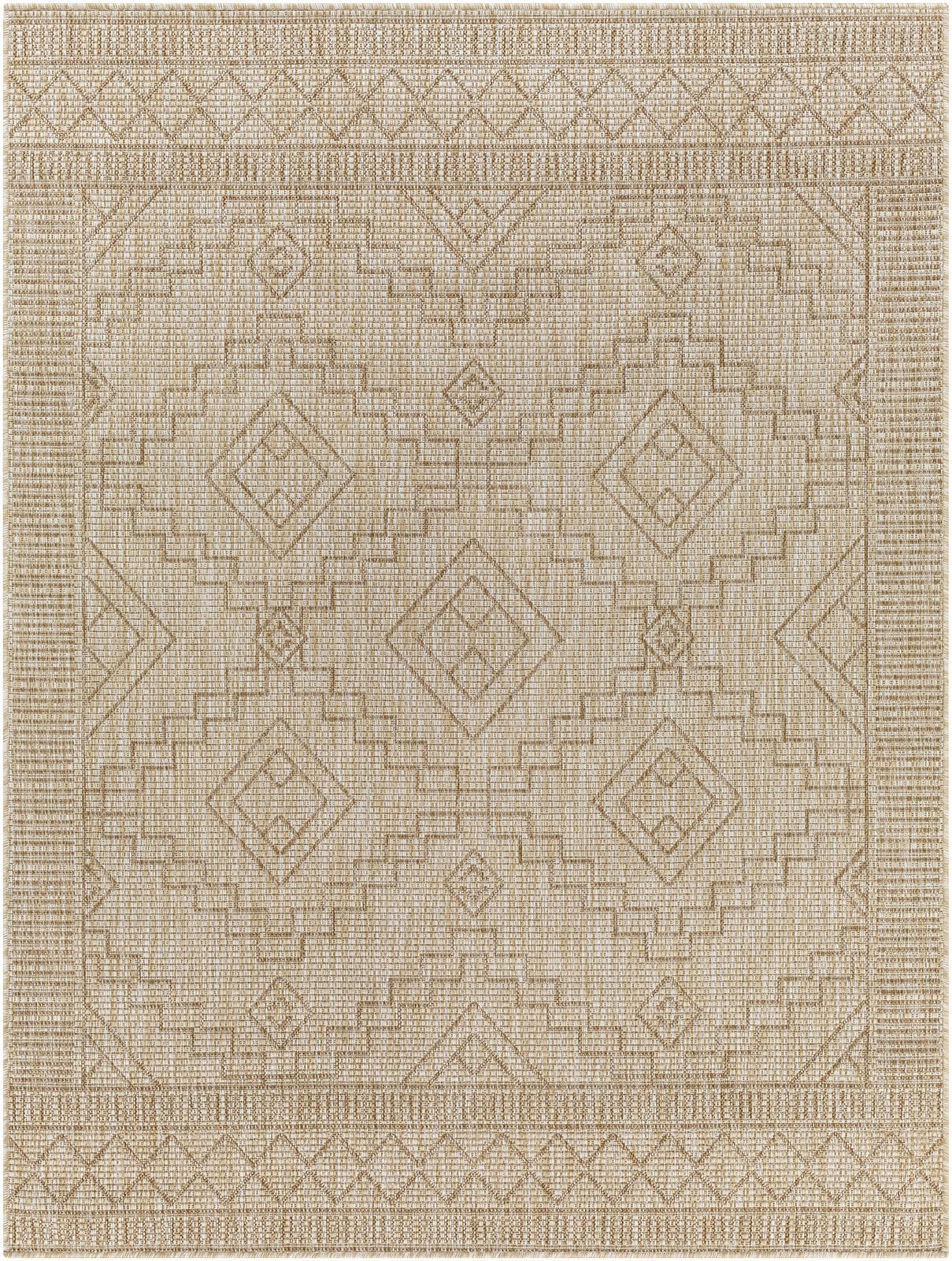 TRICIA - Tapis d'Extérieur/Intérieur Effet Jute Sable/Beige 160x213