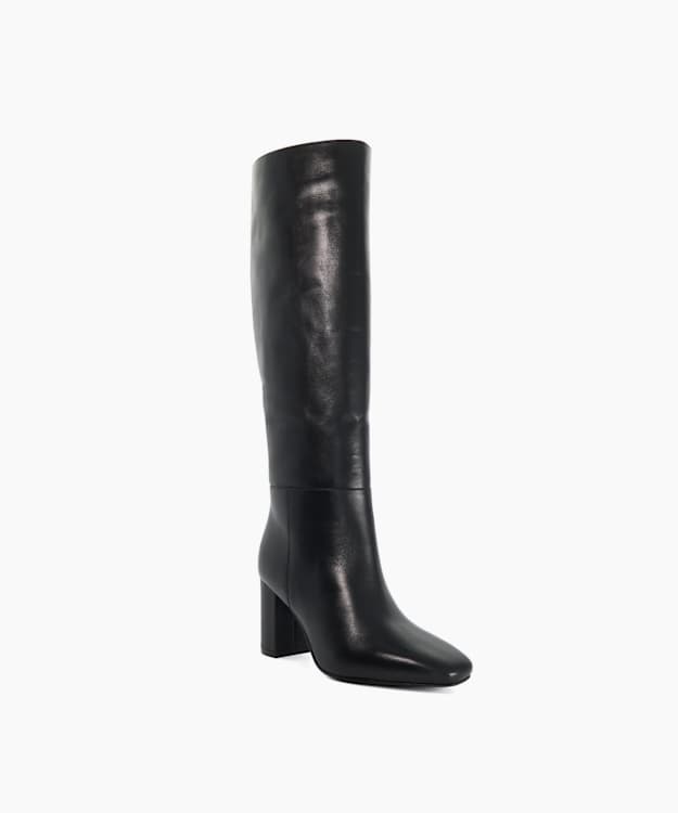 Salts Black - Leather Knee-High Boots