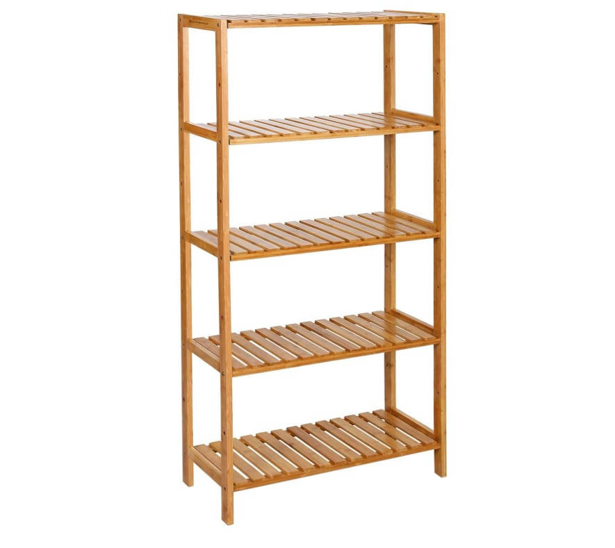 - Étagère salle de bain à 5 niveaux bambou couleur boisée