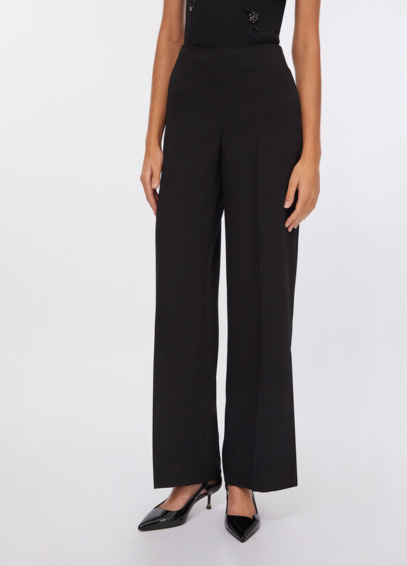 Pantaloni a palazzo in envers satin