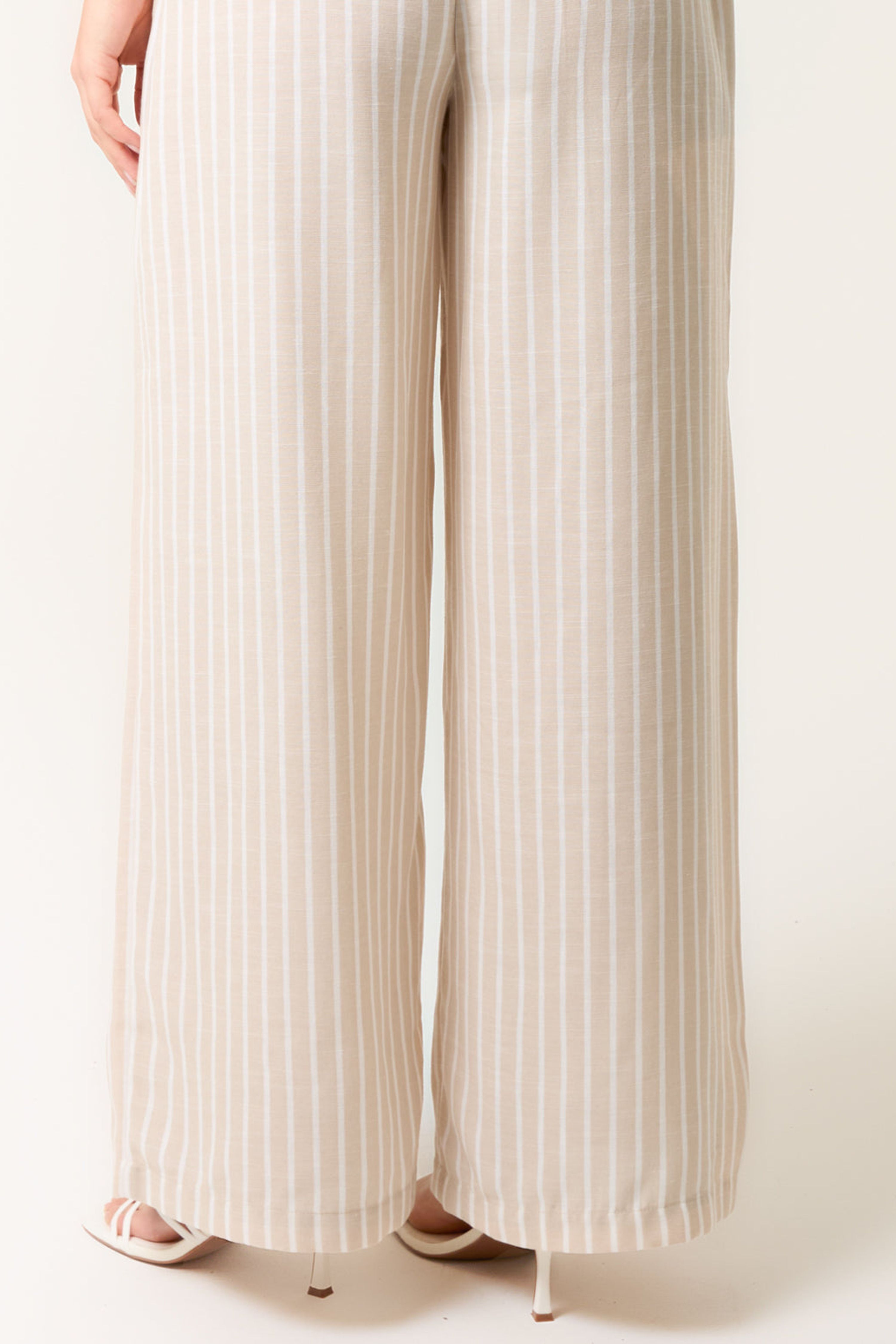 Blue Vanilla Stone Paperbag Waist Pinstripe Trouser