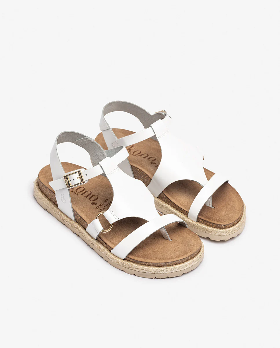 Sandalia plana ARENA-021 blanco