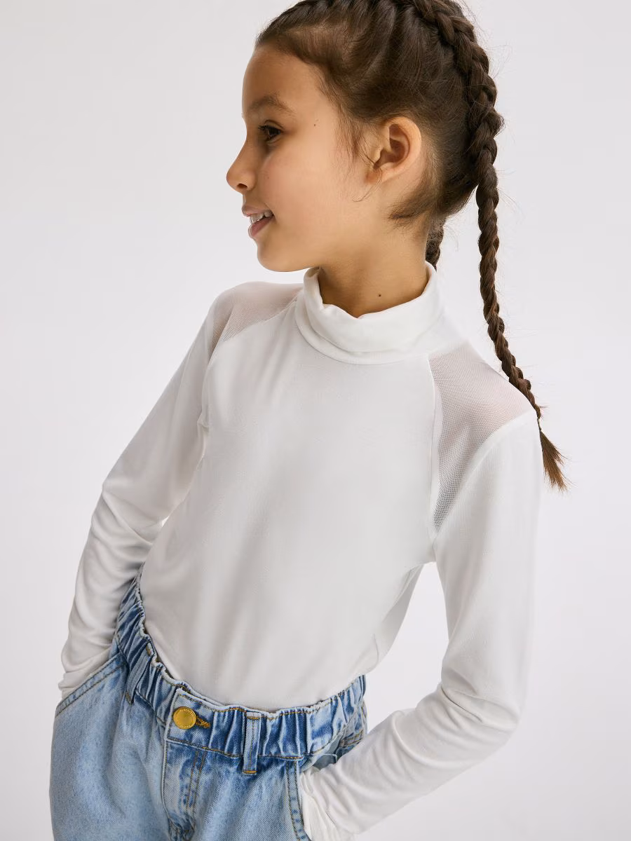 Blouse With Transparent Inserts
