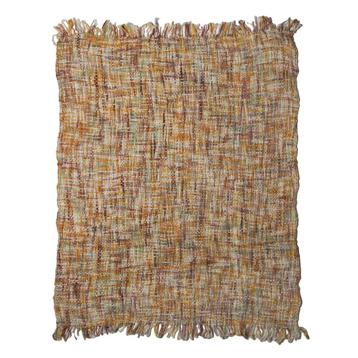 LICHEN - Plaid esprit tricot orange 130x170