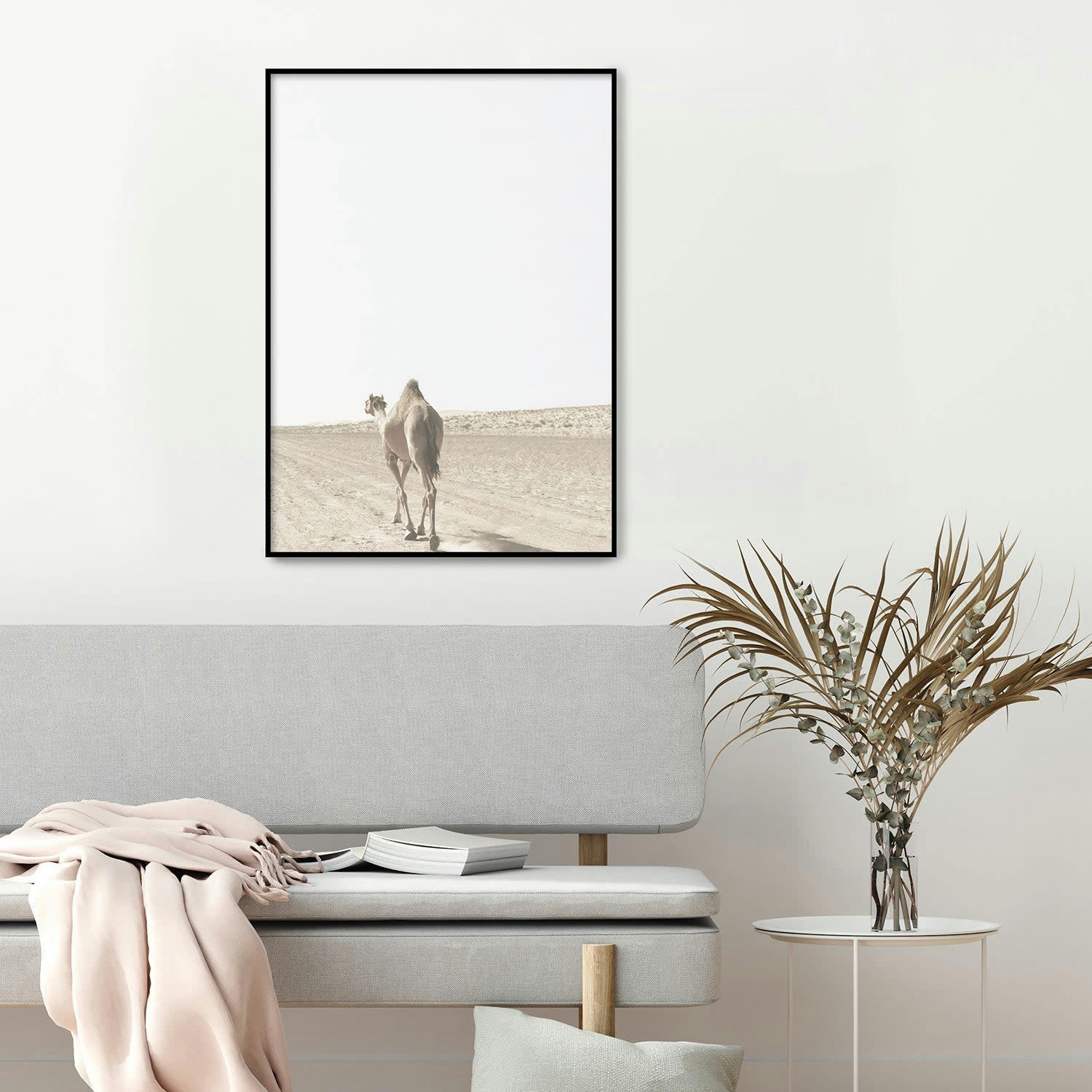 DESIERTO - Affiche avec cadre noir - Dromadaire - 50x70
