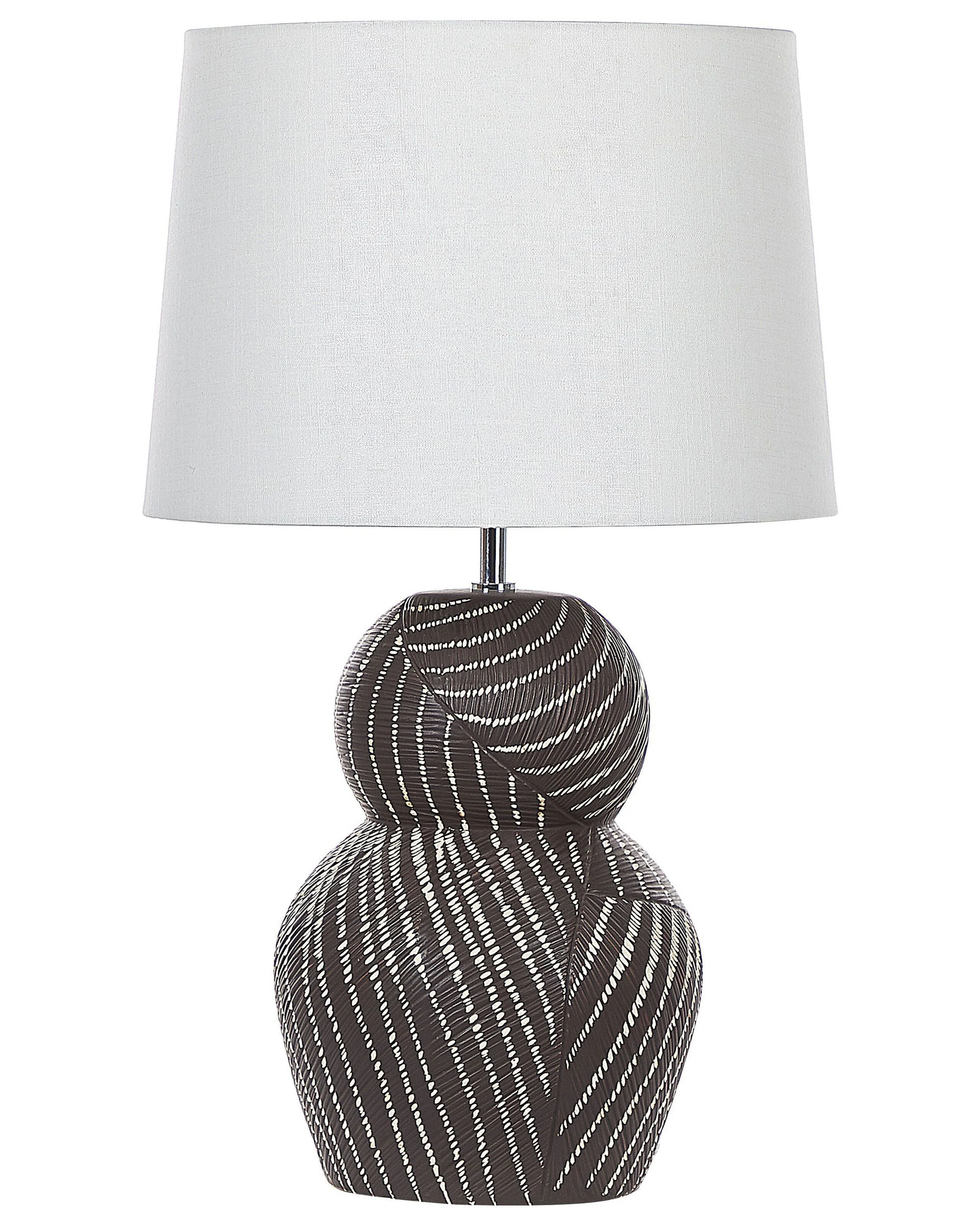 Lampa stołowa lampka nocna klosz okrągły czarna