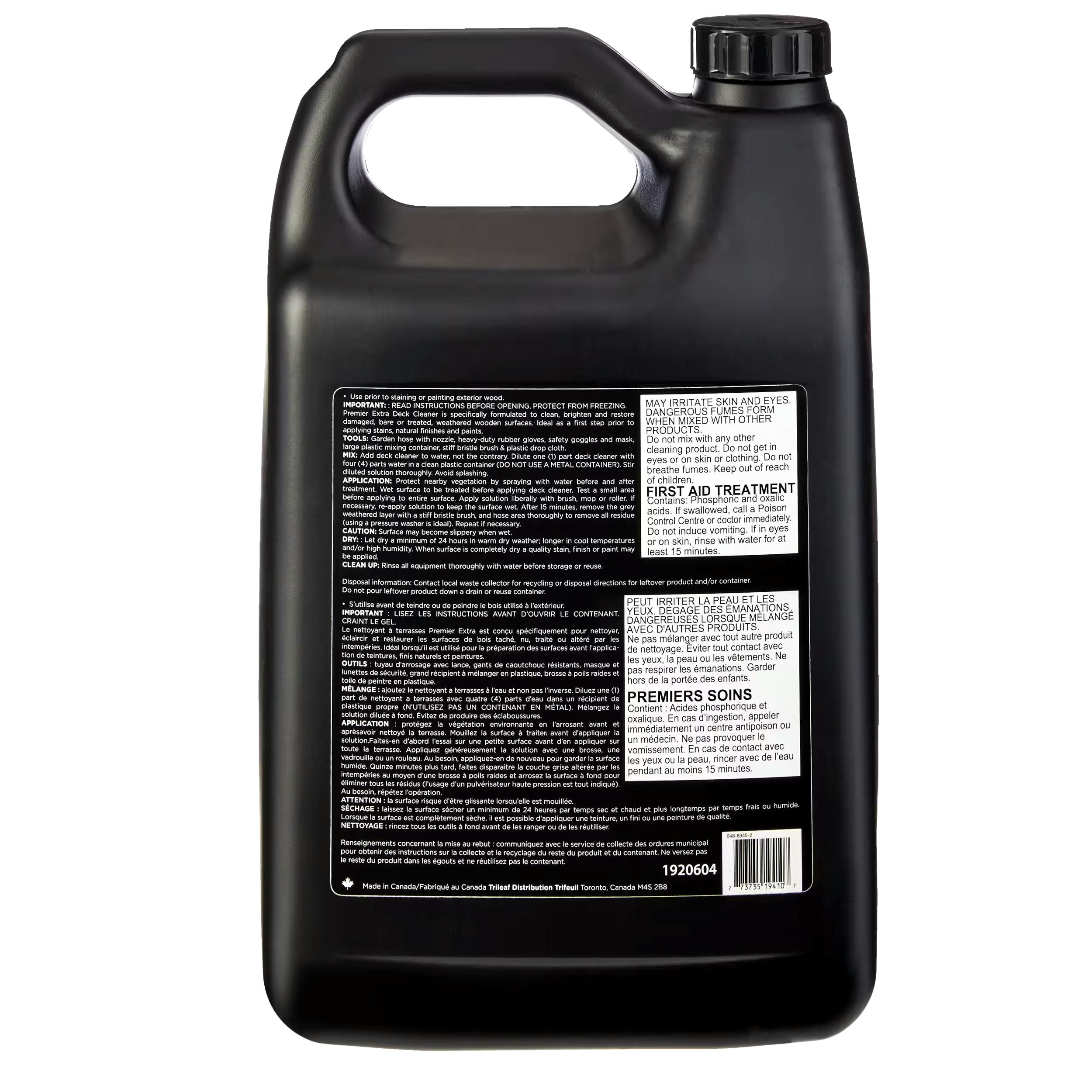 Premier Extra Exterior Wood Deck Cleaner, Biodegradable, 3.78-L/1-Gallon