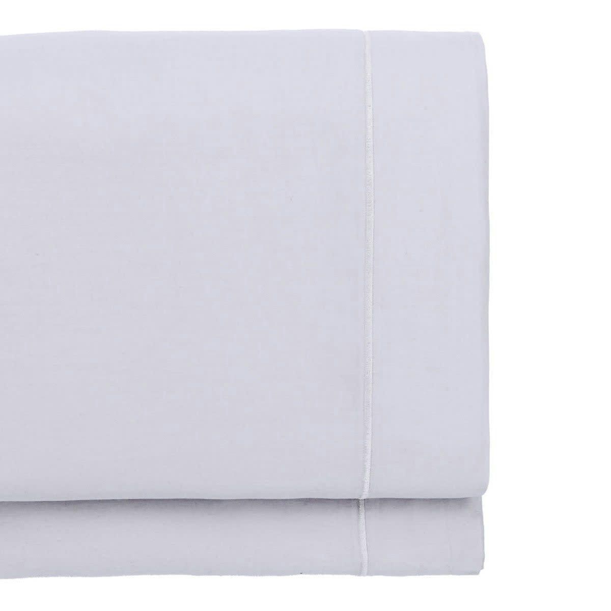 JULIA - Drap plat satin de coton  240x300 gris perle