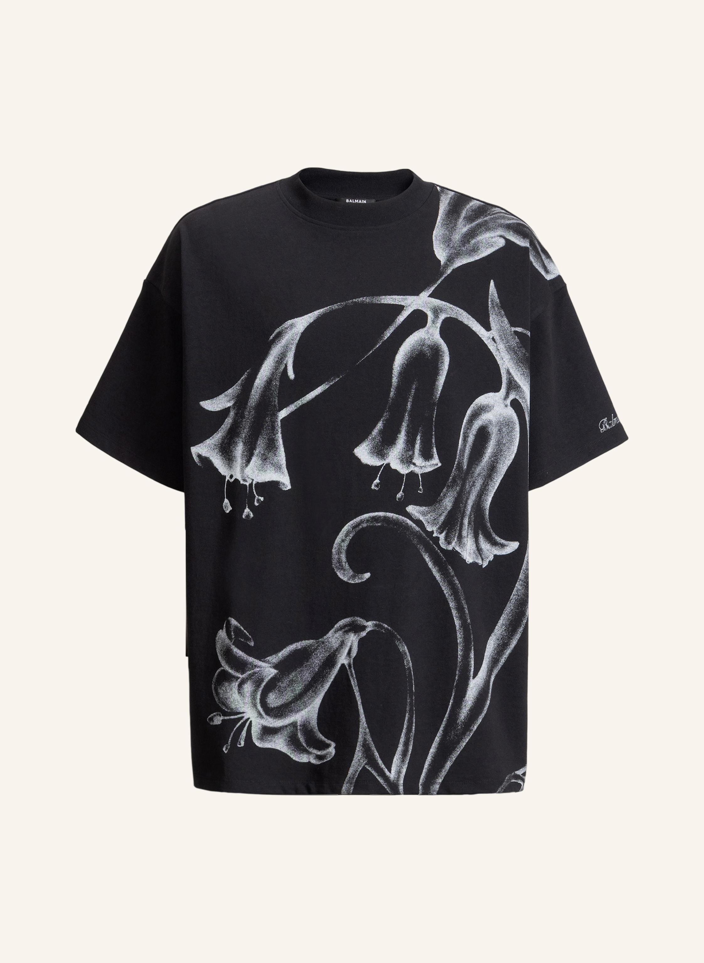 BALMAIN Bedrucktes Balmain Flower T-Shirt