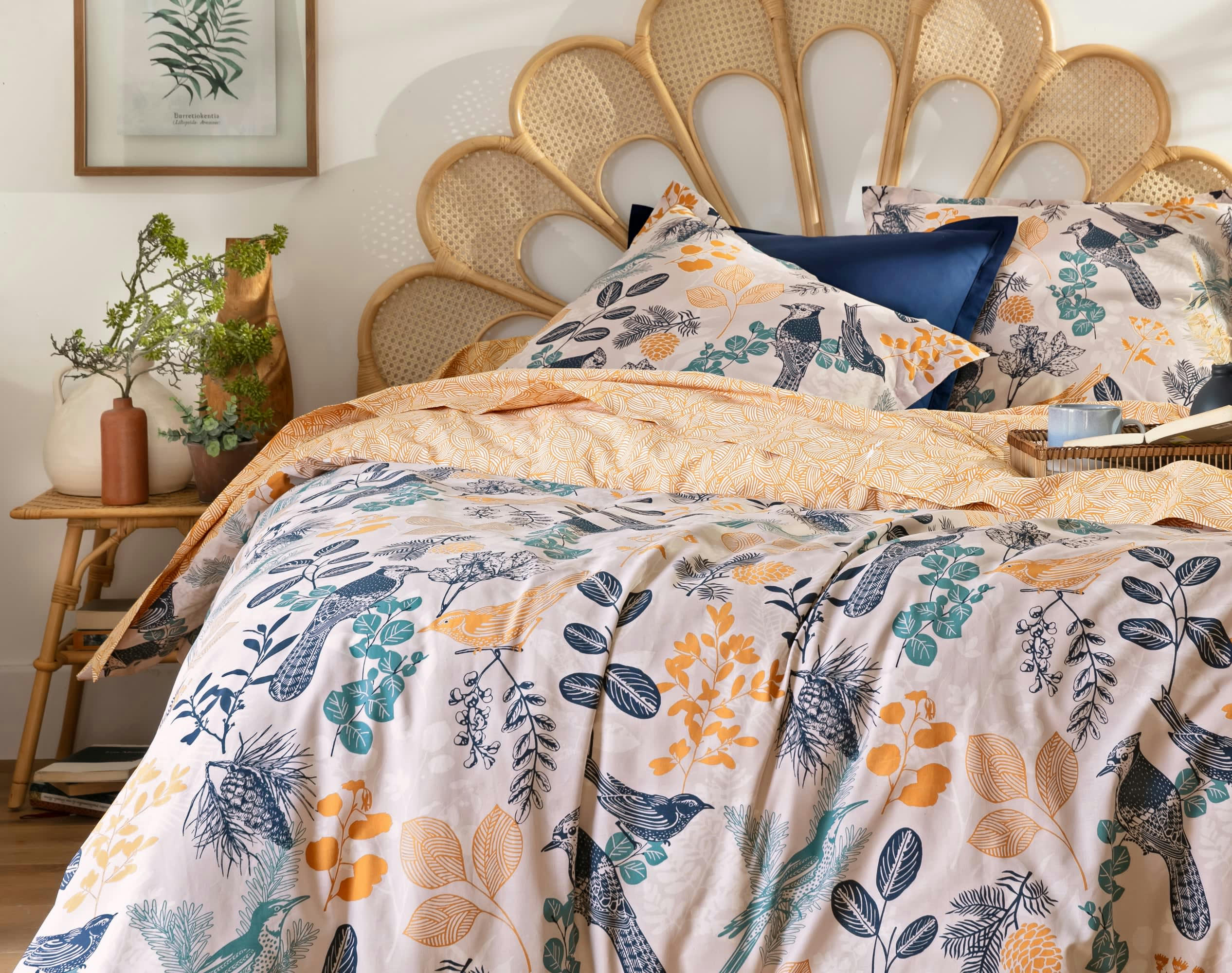 MOINEAUX - Drap-housse 140x190 jaune en coton