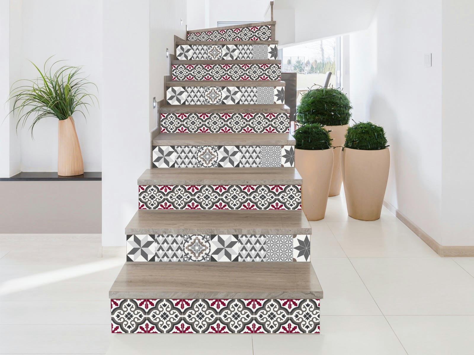 TRIANON - Contremarches adhésives marsala 400x15cm