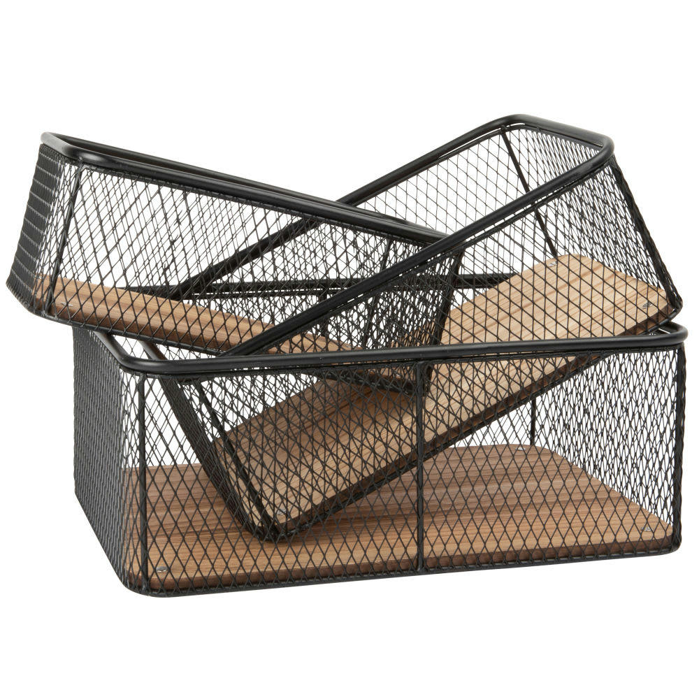 - Panier en métal ajouré noir (x3)