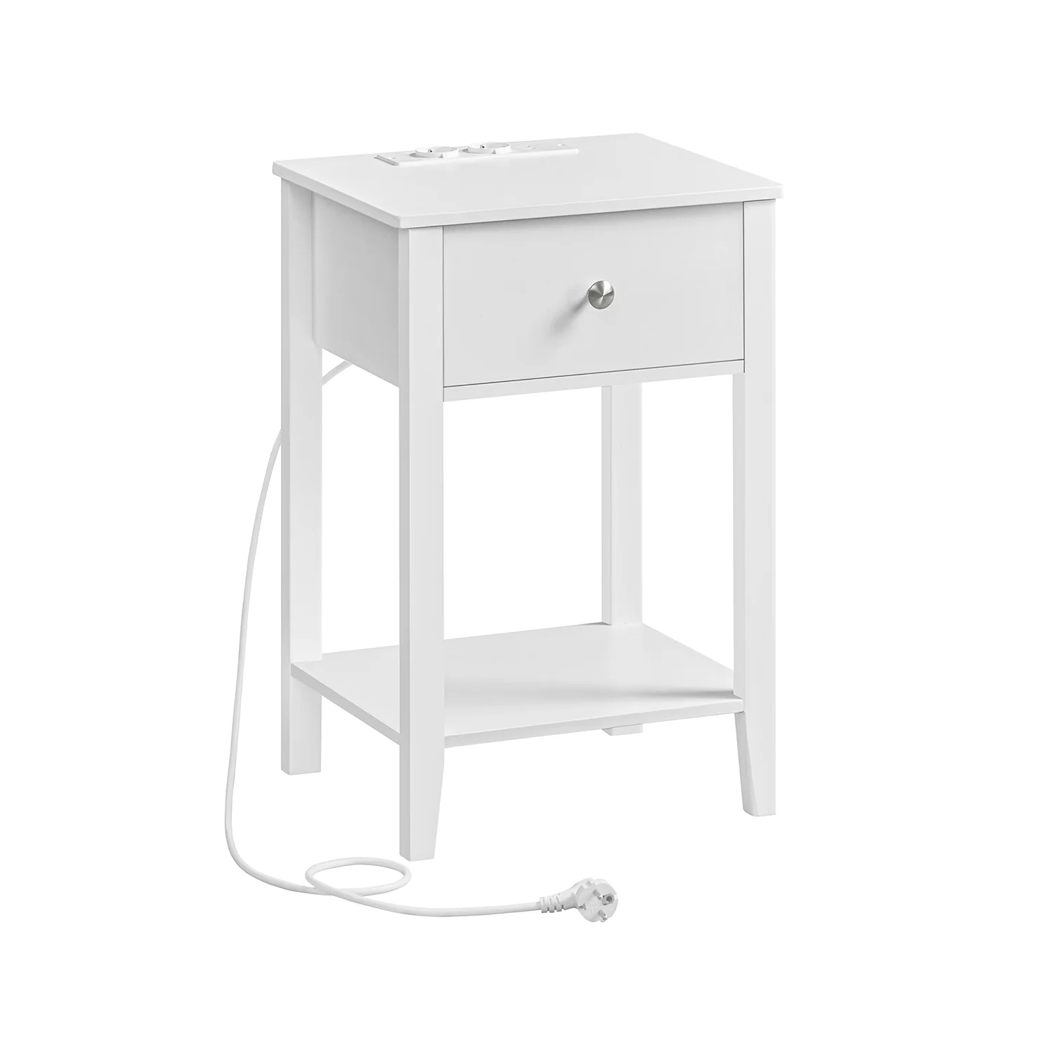 Table de chevet en bambou 1 tiroir avec multiprise