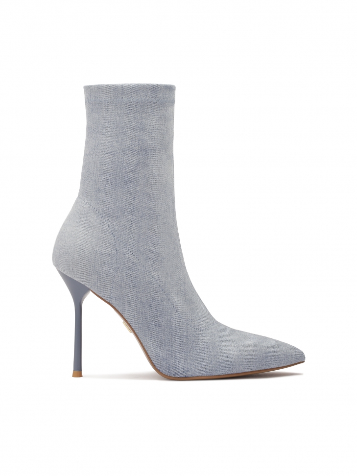 Light blue fabric boots