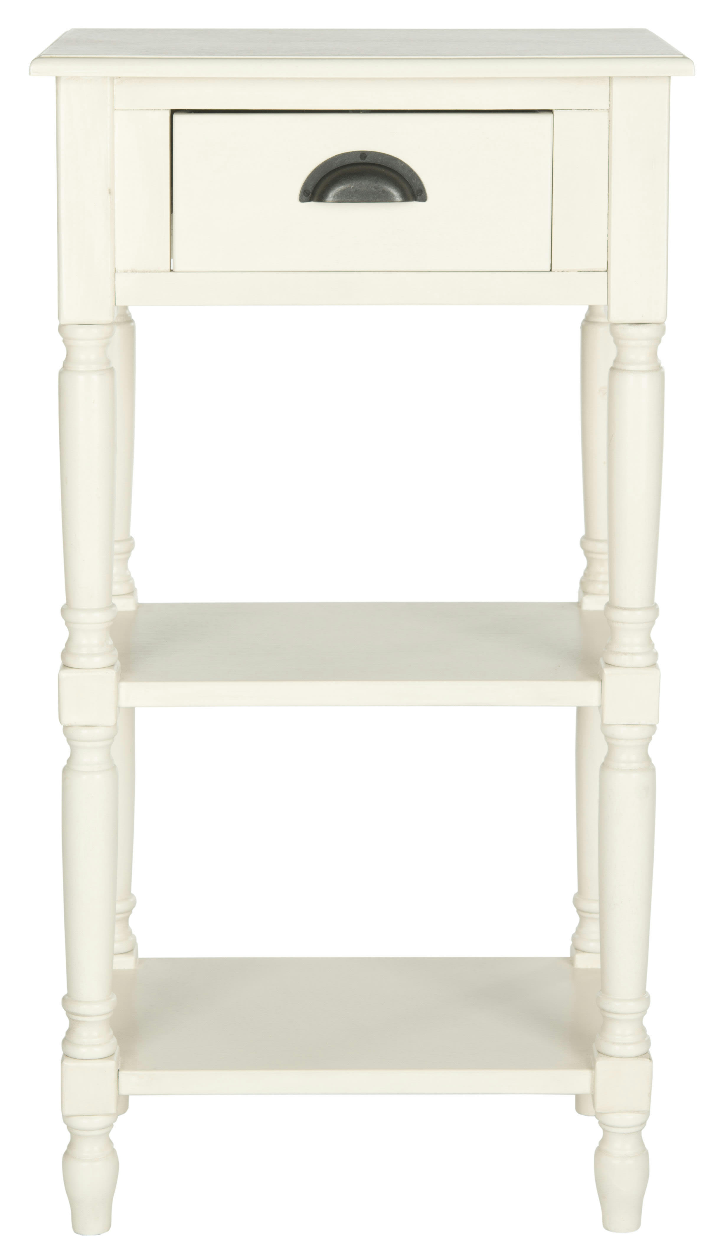 TRULA - Table d'appoint MDF en Blanc, 50 X 35 X 90 cm