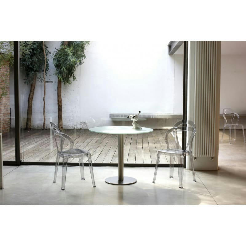 TITI - Chaise design en plastique gris transparent