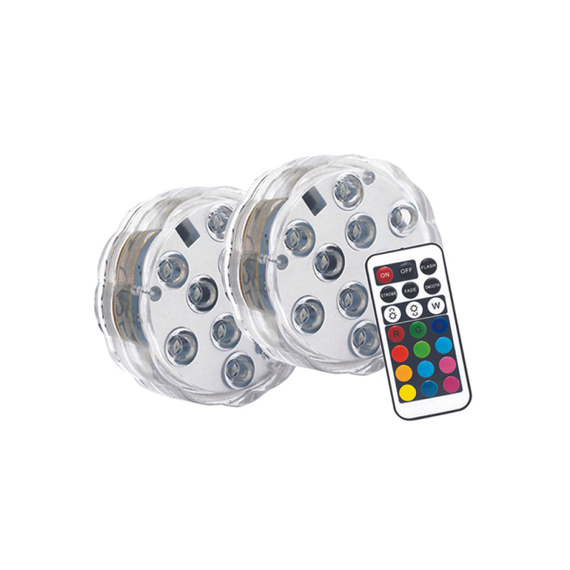 Lampe flottante LED avec télécommande Ø 7 x 2,8 cm 2 pièces XANLITE
