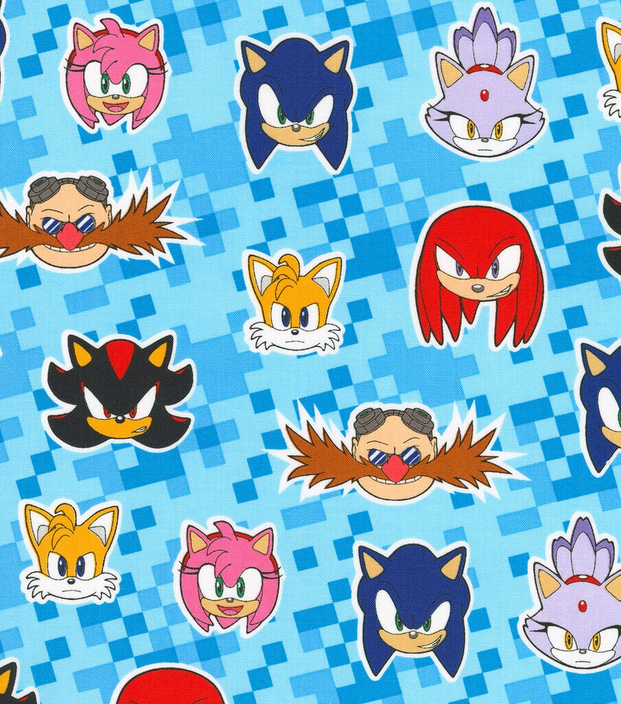 Robert Kaufman Sonic the Hedgehog Cotton Fabric Friends