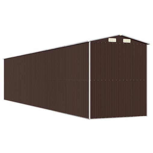 NNEVL Garden Shed Dark Brown 192x938x223 cm Galvanised Steel