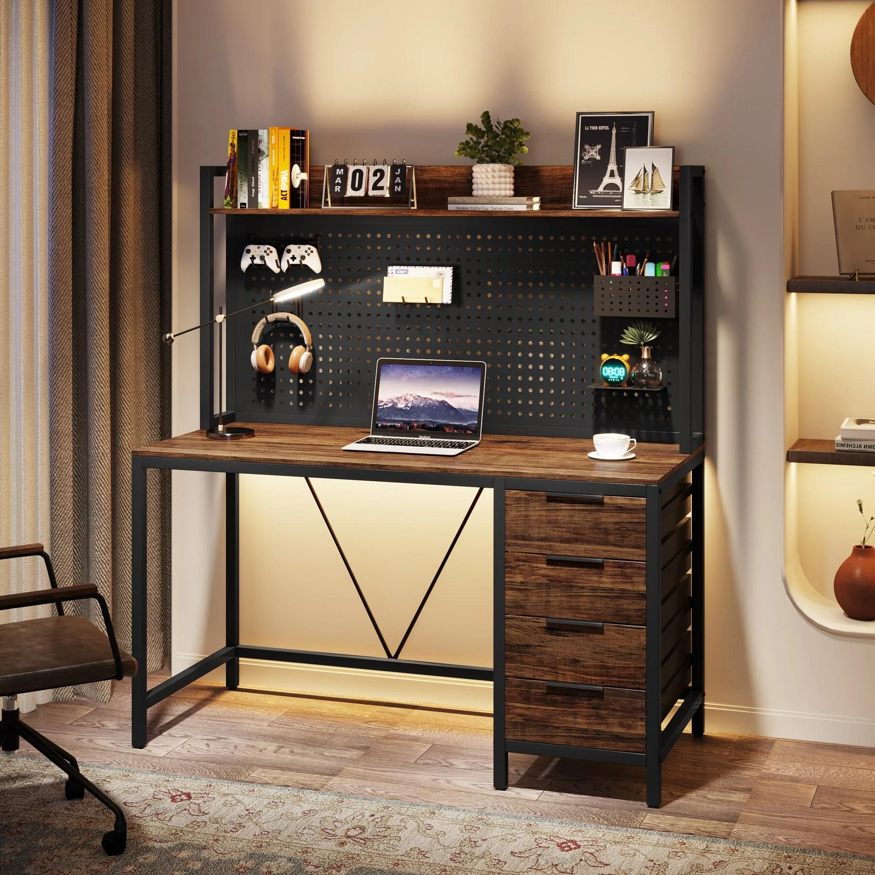 47 inches Home Office Desk Computer Desk 4 Drawers