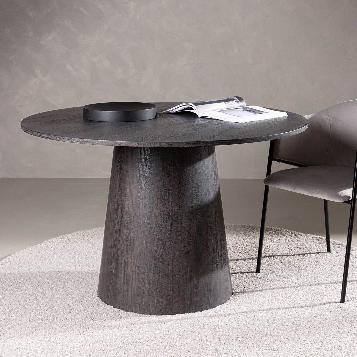 Nest living Trude Houten Eettafel Donkerbruin - Ø 120 cm