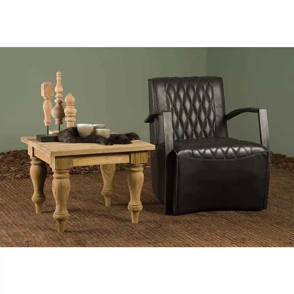 Tower Living - Bologna bijzettafel vierkant - 60 cm - bruin