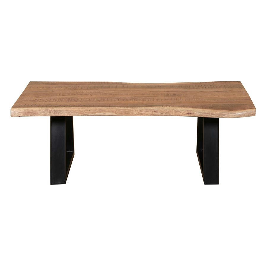 - Table basse en acacia et pieds métal 115x65x40 cm