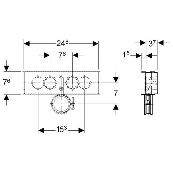 Montageset, »GIS«, für Waschtische, LxBxH: 24,8x4,5x7,6 cm