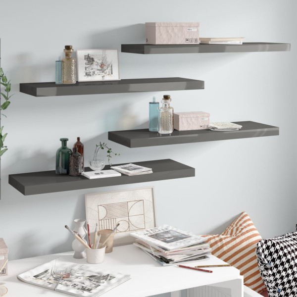 Półka ścienna Szary 80 x 23.5 x 3.8 cm MDF vidaXL