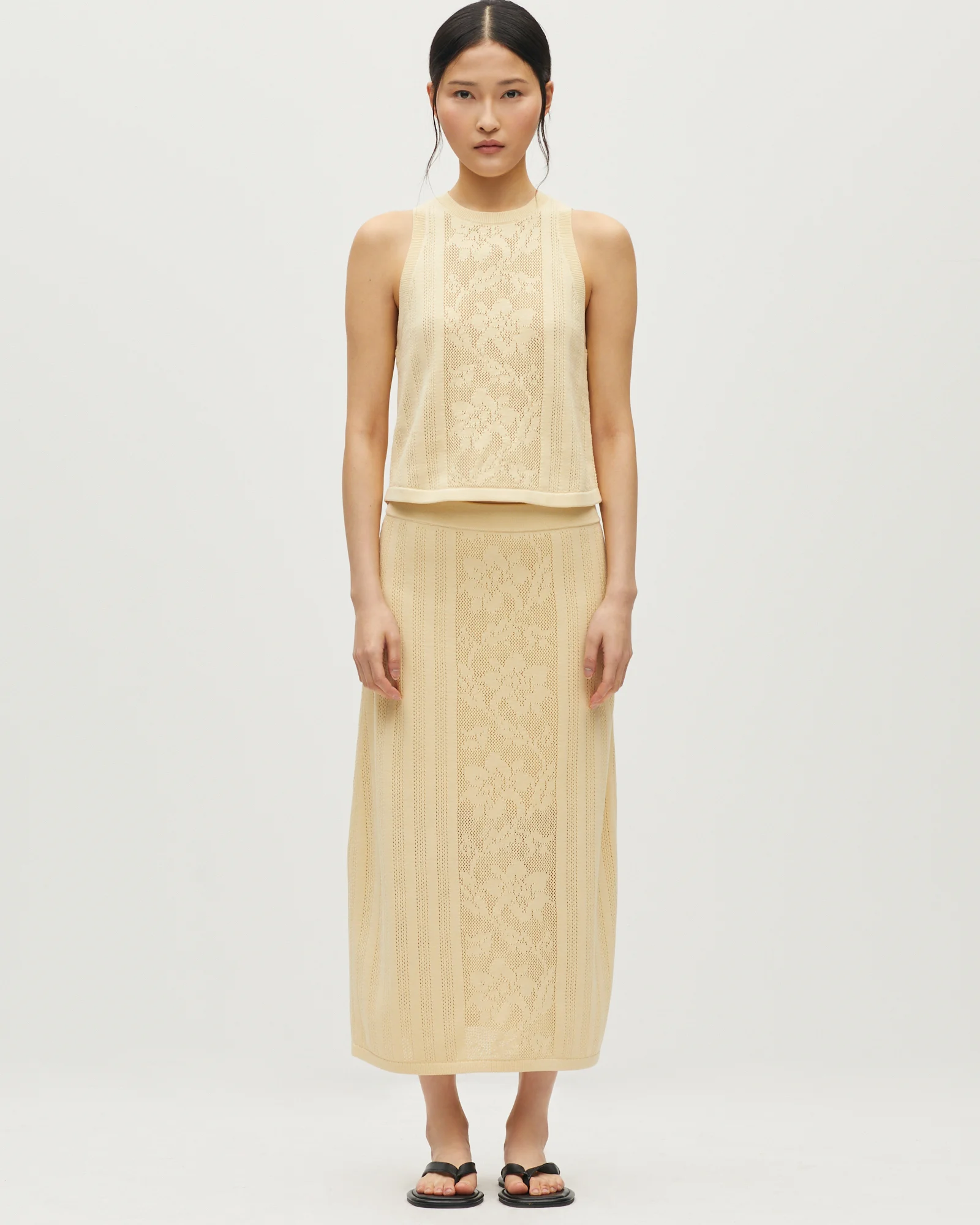 Jupe longue en coton crochet