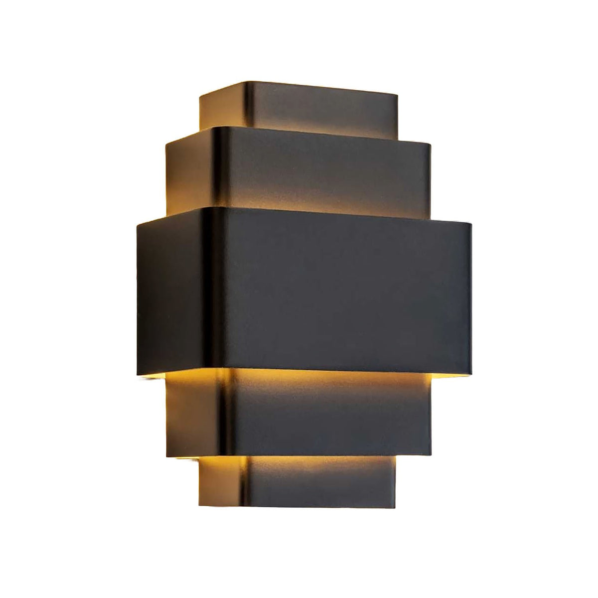 Artdelight wandlamp Layers - 3 lichts - 12 x 28  cm - zwart goud