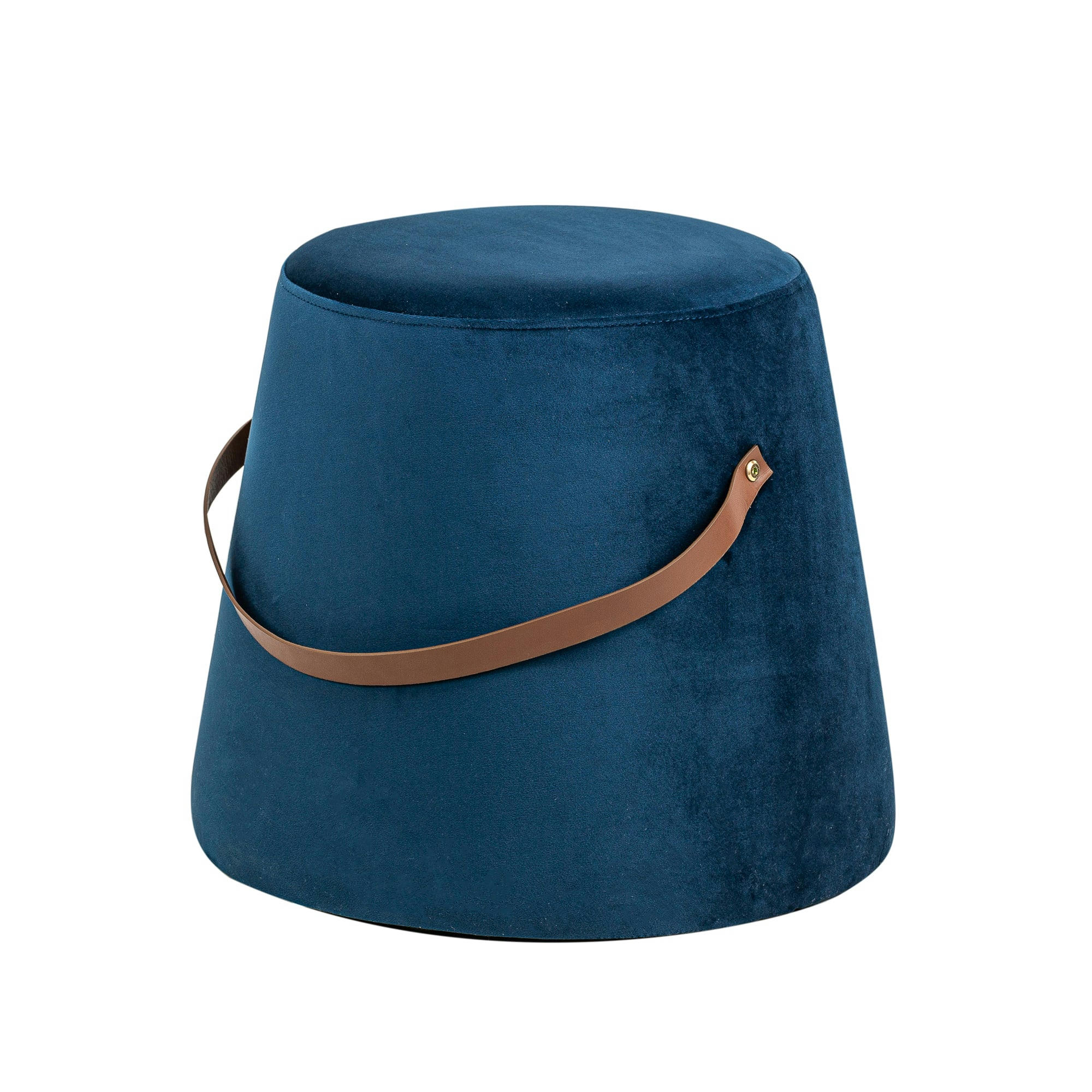 - Pouf en velours bleu avec corde