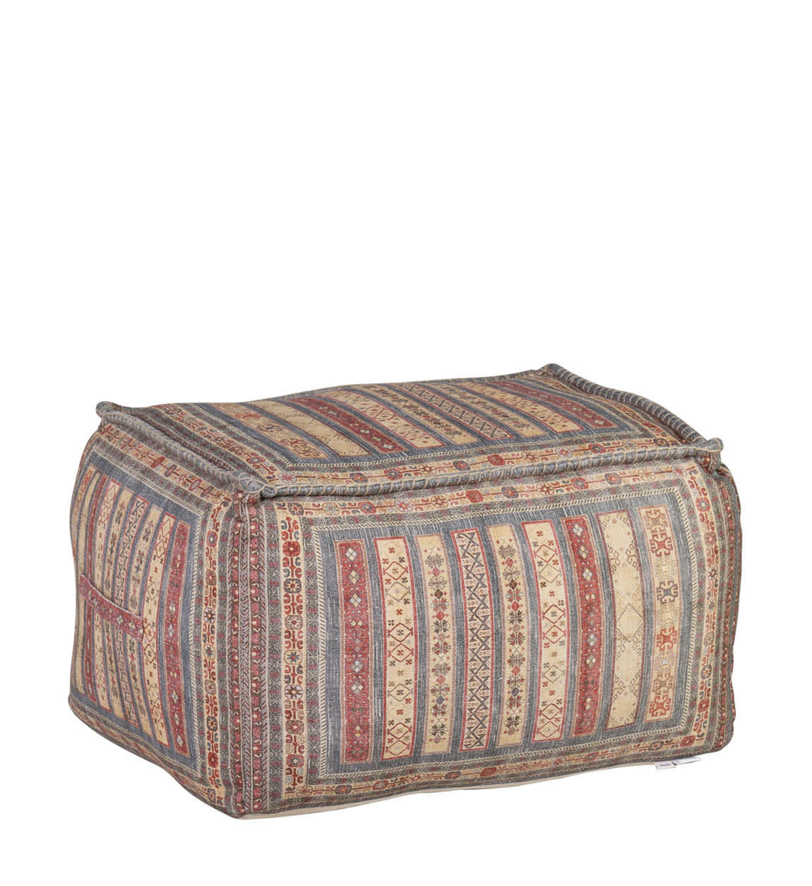- Pouf en tissu multicolore