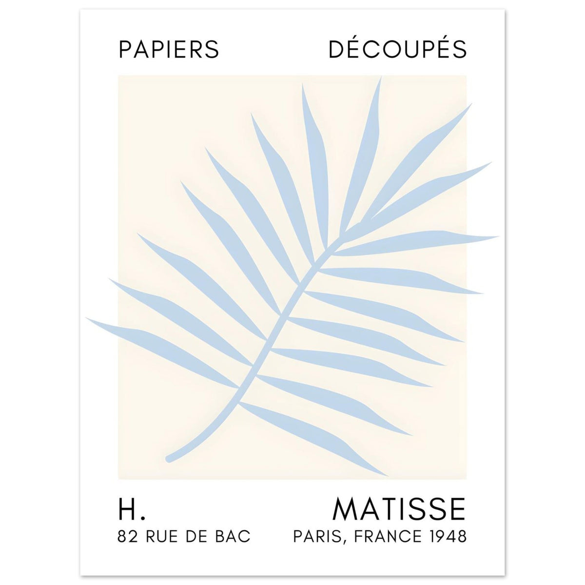 Artfulprints Poster Matisse – Floral reef light blue  - 30x40 cm - Blauw