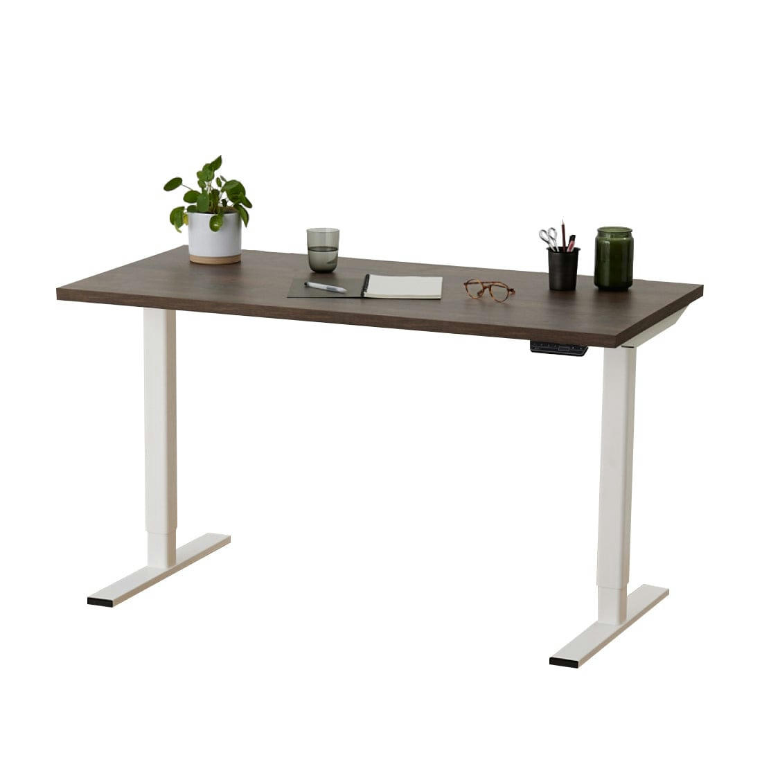 ELEVA PREMIUM - Bureau assis debout effet bois sauvage 120x70x3cm