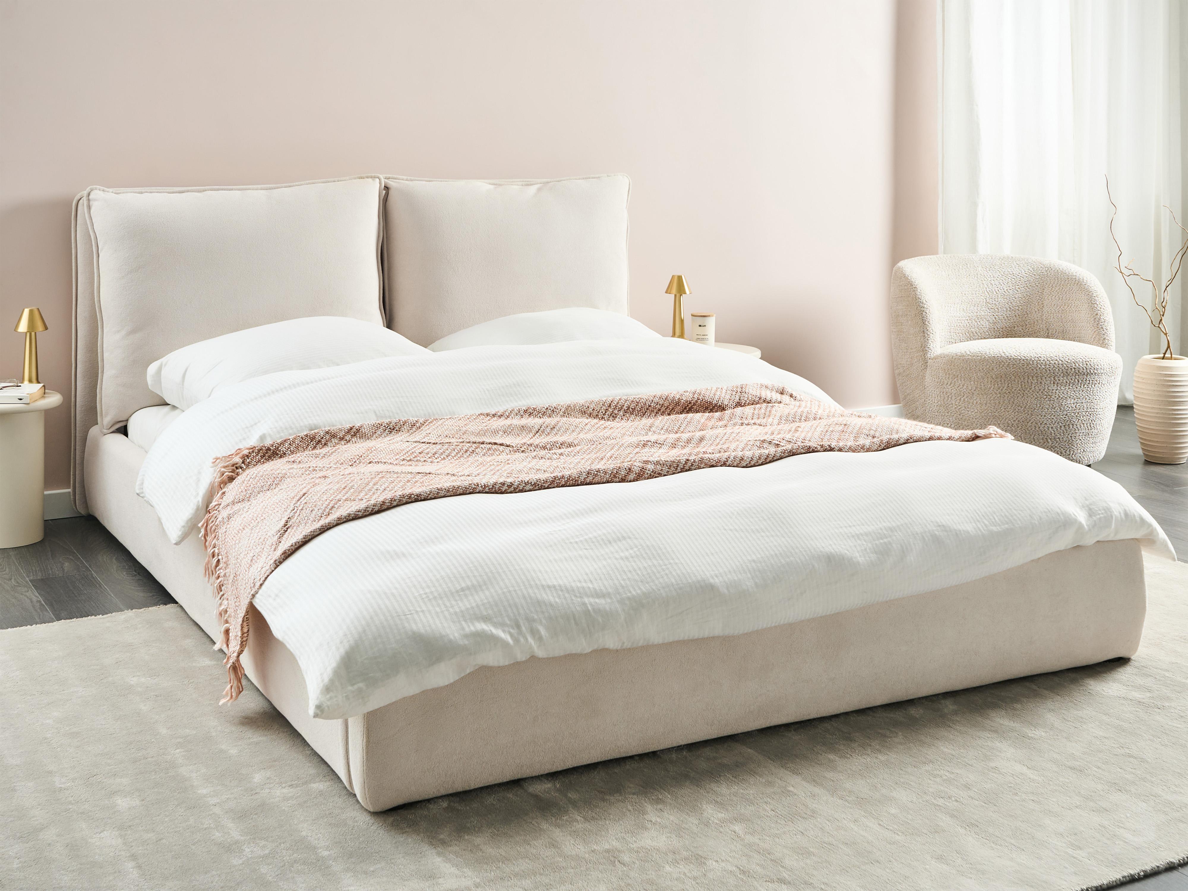 Bed Fabric BAJONNA 160 x 200 cm (EU King Size) Light Beige